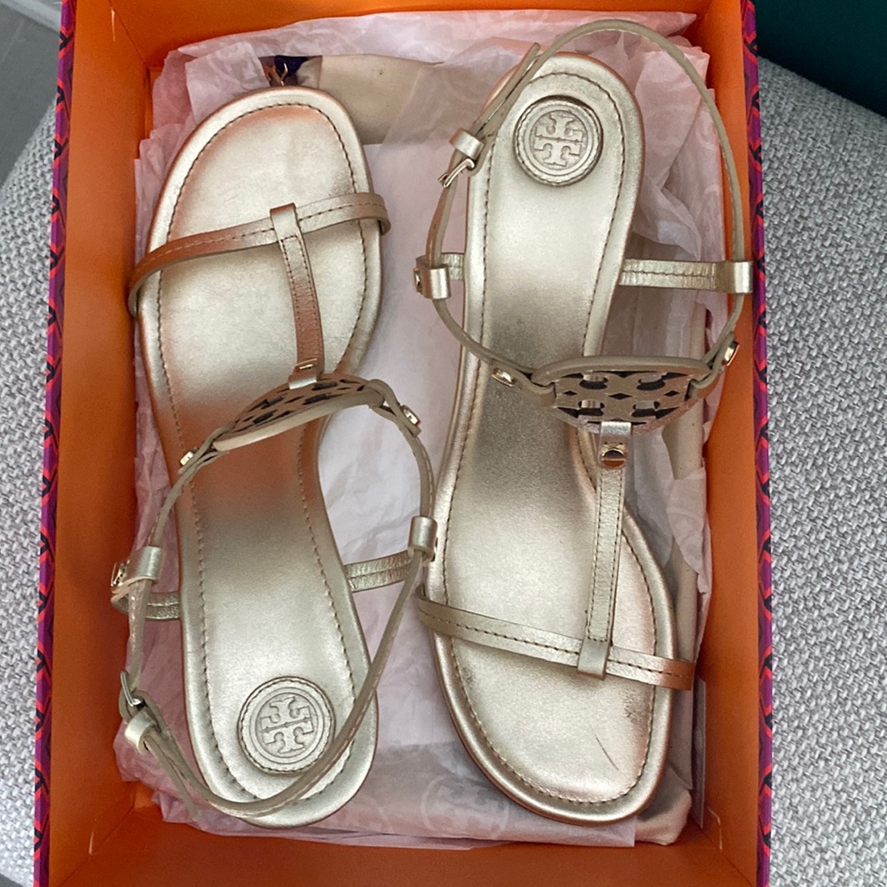 Tory Burch Gold MILLER Wedge